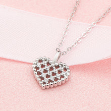 Honey Moon Hollow CZ Heart Necklace in 925 Sterling Silver