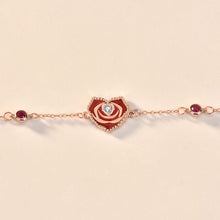 Red CZ Rose Gold 925 Sterling Silver Bracelet