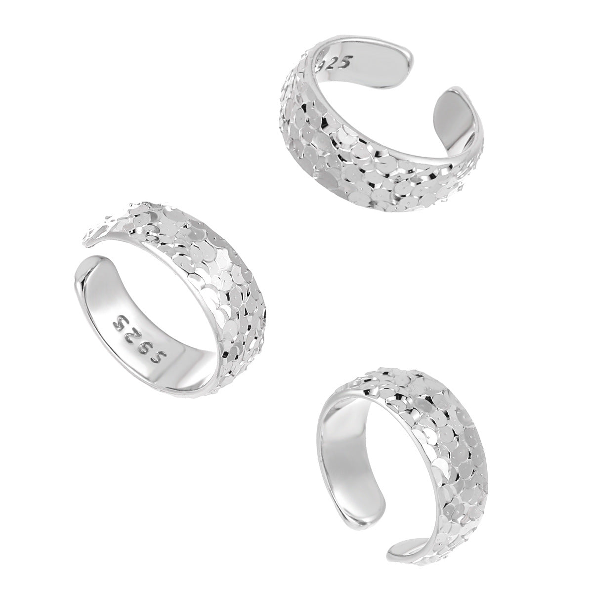 Fashion Scale Painted 925 Sterling Silver Non-Pierced Earring (Single)