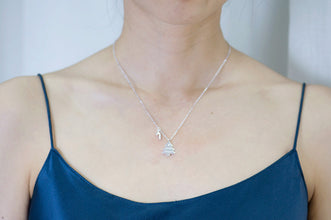 Fashion Christmas Tree Necklace in 925 Sterling Silver