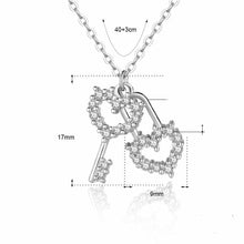 Honey Moon Hollow Sterling Silver CZ Heart Key Necklace