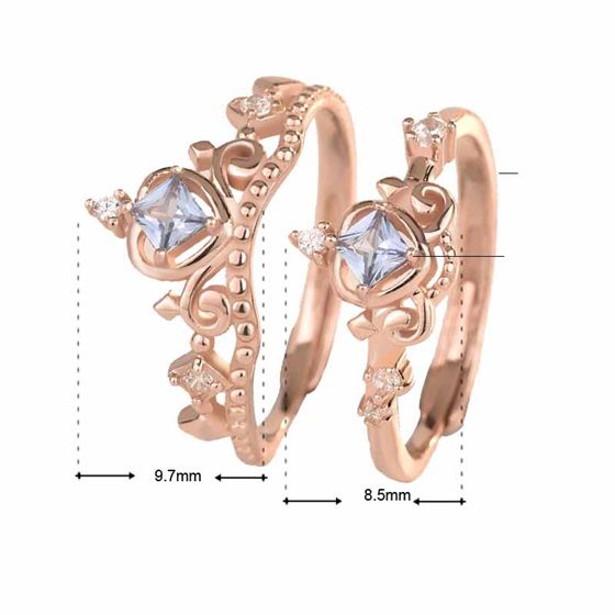 Elegant Square CZ Crown Necklace in 925 Sterling Silver