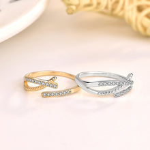 Fashion CZ Cross Adjustable Ring in 925 Sterling Silver