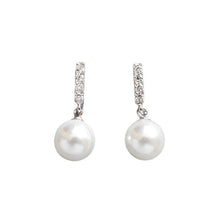 S925 Silver Micro Inlaid Diamond Pearl Earrings