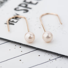 Simple U Created Pearl 925 Sterling Silver Earrings