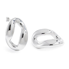 Trendy 999 Pure Silver Geometry Extra Large Stud Earrings