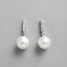 S925 Silver Micro Inlaid Diamond Pearl Earrings
