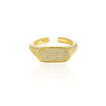 Adjustable Geometry Irregular Rectangle CZ Ring in 925 Sterling Silver