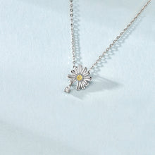 Summer Daisy Flower CZ Necklace in 925 Sterling Silver