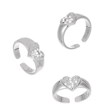 925 Sterling Silver Adjustable Heart Love Ring for Women
