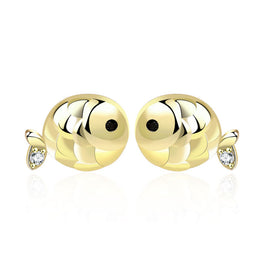 Cute Mini CZ Carp Fish 925 Sterling Silver Stud Earrings