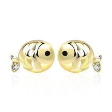 Cute Mini CZ Carp Fish 925 Sterling Silver Stud Earrings