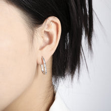 Irregular Painted U Shape 925 Sterling Silver Hoop Earrings