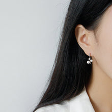 Wedding Shell Pearls Chandelier 925 Sterling Silver Stud Earrings