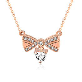 Sweet CZ Bowknot 925 Sterling Silver Necklace