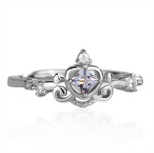 Elegant Square CZ Crown Necklace in 925 Sterling Silver