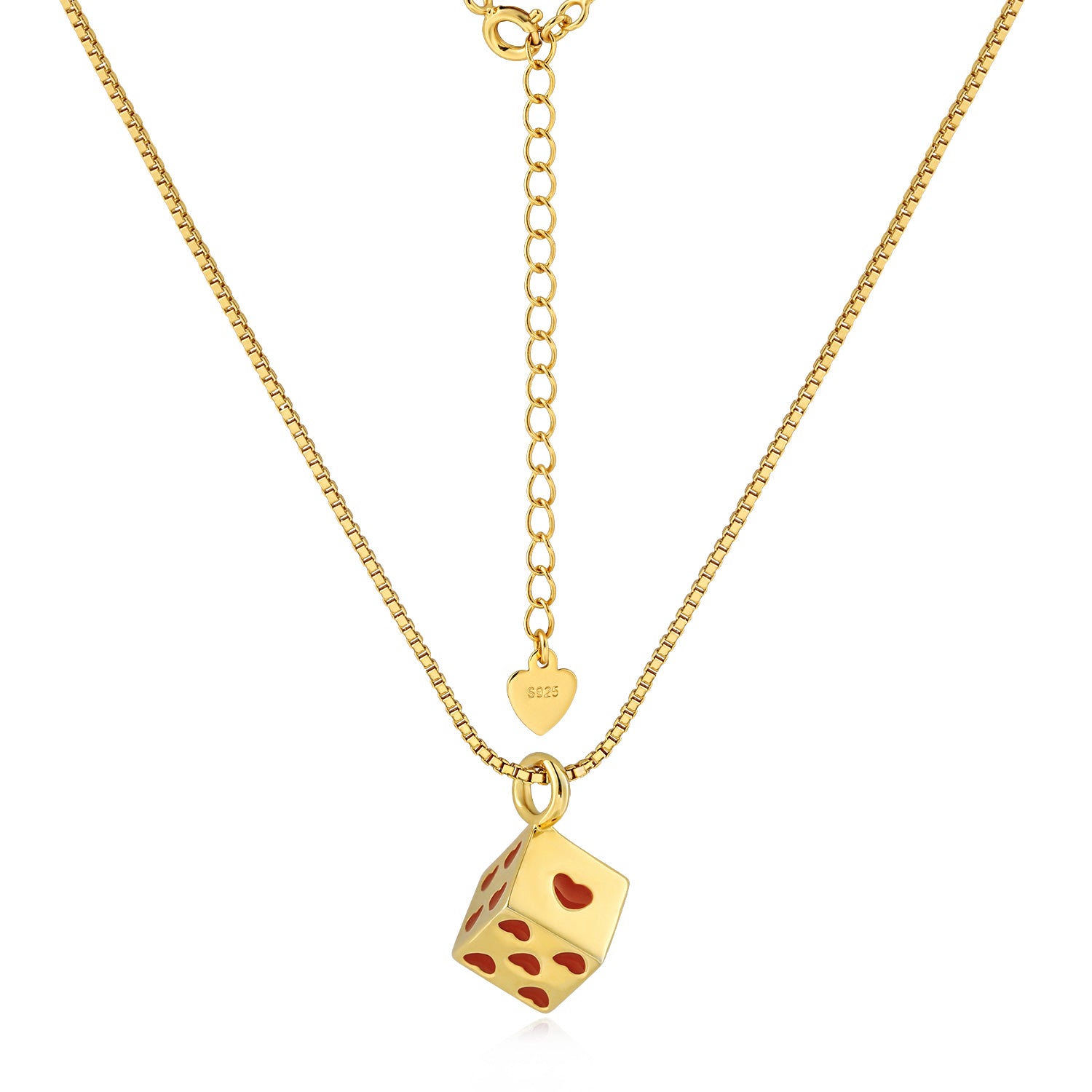 Fashion Fun Multicolor Love Cubic Dice 925 Sterling Silver Necklace