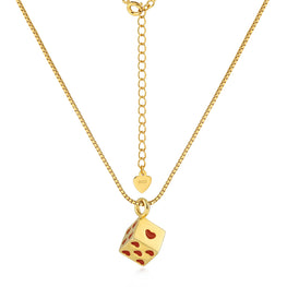 Fashion Fun Multicolor Love Cubic Dice 925 Sterling Silver Necklace