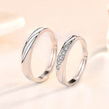 Wedding Fall in Love CZ 925 Sterling Silver Adjustable Promise Ring