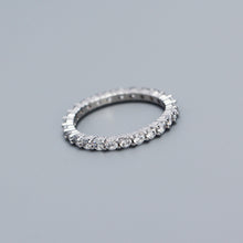 Casual Round CZ Lines 925 Sterling Silver Ring