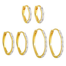 Casual 925 Sterling Silver Gold CZ Geometry Hoop Earrings