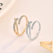 Fashion CZ Cross Adjustable Ring in 925 Sterling Silver