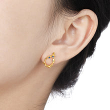 Irregular Hollow CZ Waterdrop 925 Sterling Silver Stud Earrings