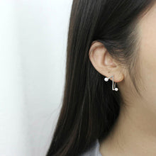 Z Shape Natural Pearl 925 Sterling Silver Hoop Earrings