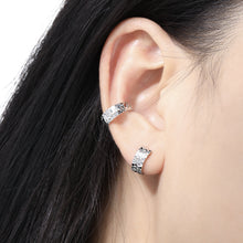 Office Mini Scale 925 Sterling Silver Hoop Earrings