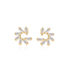 Elegant CZ Flower 925 Sterling Silver Stud Earrings