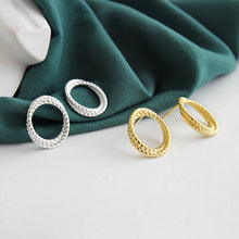 Simple Twisted Circles 925 Sterling Silver Stud Earrings