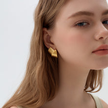 Chunky Classic Double Geometry Cross Sterling Silver Stud Earrings