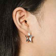 Irregular Star 925 Sterling Silver Hoop Earrings