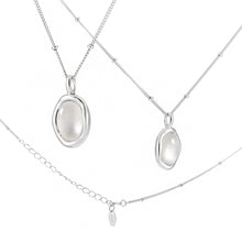 Women’s Oval Natural White Shell 925 Sterling Silver Necklace
