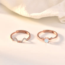 Cute Natural Moonstone CZ Cat Adjustable Stacker Ring