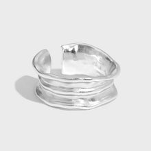Adjustable 925 Sterling Silver Irregular Wrinkle Texture Ring