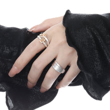 Geometry Double Layer Baguette CZ Adjustable Ring