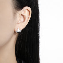 Fashion Modern Arc 925 Sterling Silver Hoop Earrings