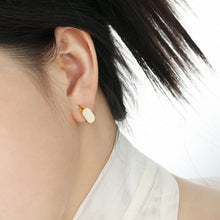 Geometry Irregular Rectangle Micro Setting CZ Sterling Silver Hoop Earrings