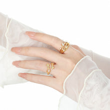 Women’s Adjustable Irregular CZ Tree Branch Ring in 925 Sterling Silver