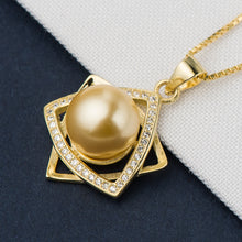 Rotary Inverted Triangle Shell Pearl Pendant in 925 Sterling Silver