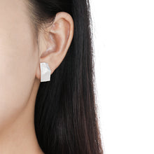 Irregular Rectangle 925 Sterling Silver Stud Earrings