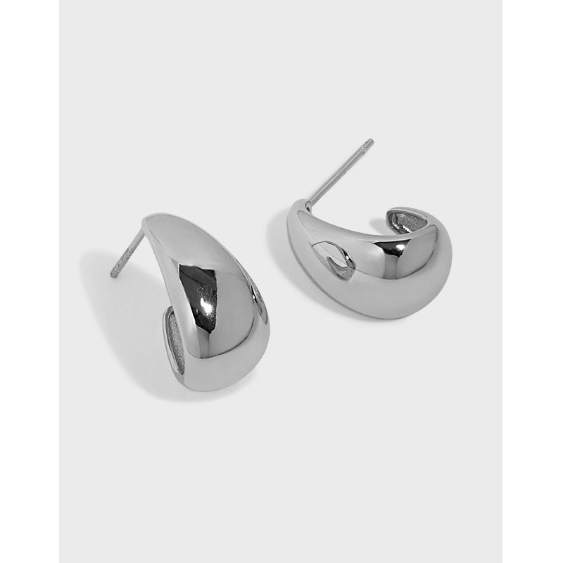 Minimalist Geometric Oval S925 Pure Silver Ear Nail
