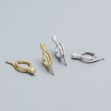 Modern CZ Snake 925 Sterling Silver Hoop Earrings