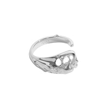 Fashion Irregular Hollow Bone Adjustable Ring in 925 Sterling Silver