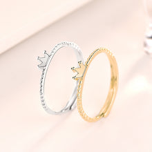 Casual Cute Mini Crown 925 Sterling Silver Adjustable Ring