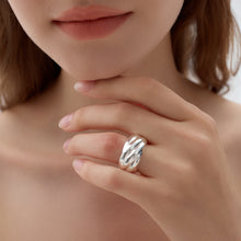 Bold Chunky Electroforming Twill Pattern Sterling Silver Ring