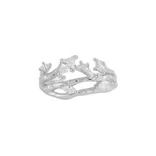 Women’s Adjustable Irregular CZ Tree Branch Ring in 925 Sterling Silver