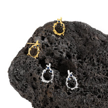 Irregular Hollow CZ Waterdrop 925 Sterling Silver Stud Earrings