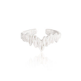 Adjustable Irregular Lava 925 Sterling Silver Ring